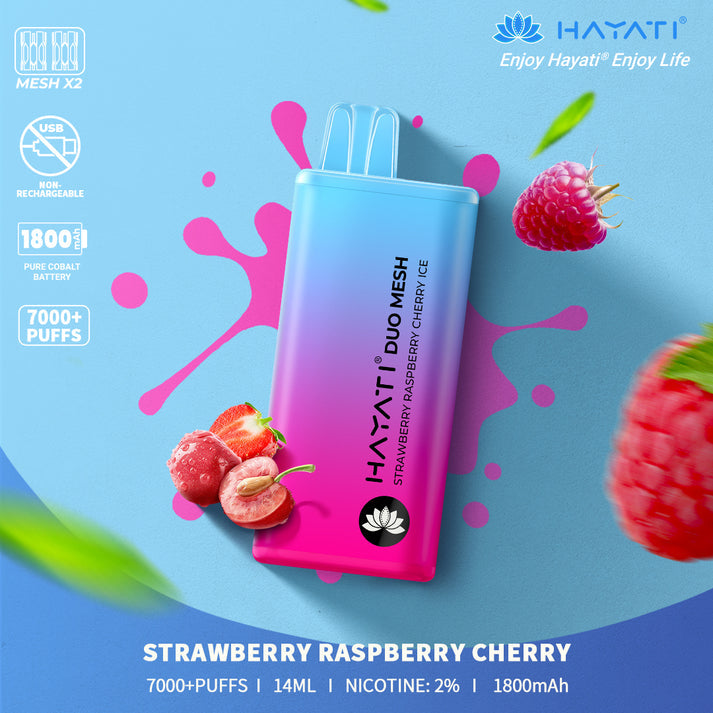 Crystal Pro Max By Hayati 7000 Duo Mesh - Strawberry Raspberry Cherry Ice