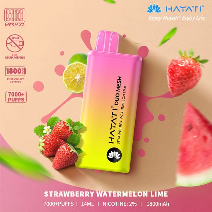 Crystal Pro Max By Hayati 7000 Duo Mesh - Strawberry Watermelon Lime