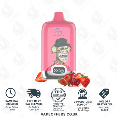 Strawberry Pomp Fumot Digital Box 12000 Puffs Vape