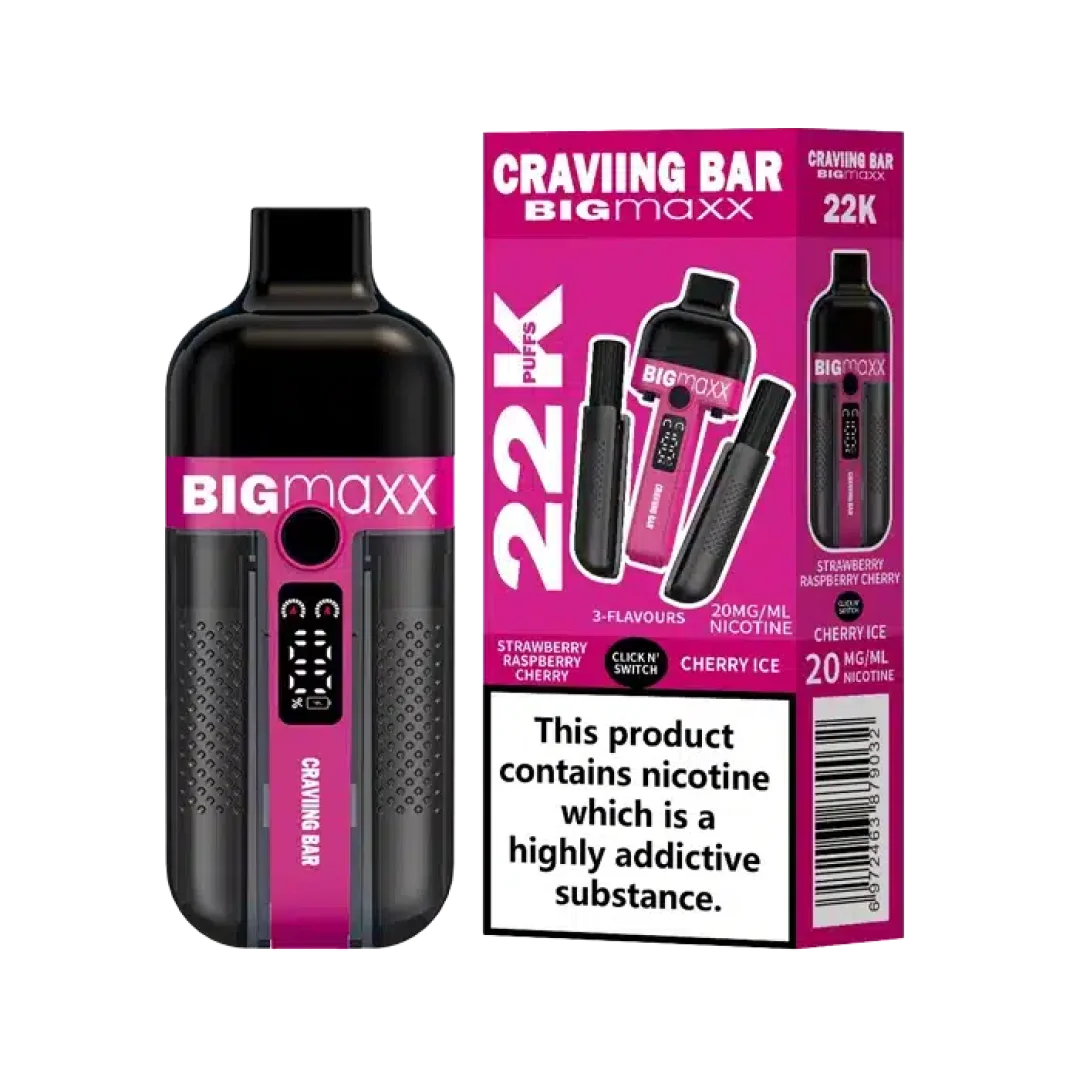Strawberry Raspberry Cherry & Cherry Ice - Craving Bar Big Maxx 22k 