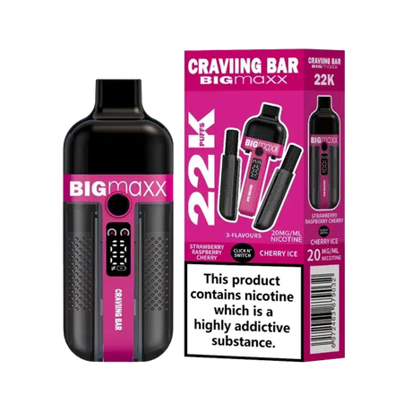 Strawberry Raspberry Cherry & Cherry Ice - Craving Bar Big Maxx 22k 