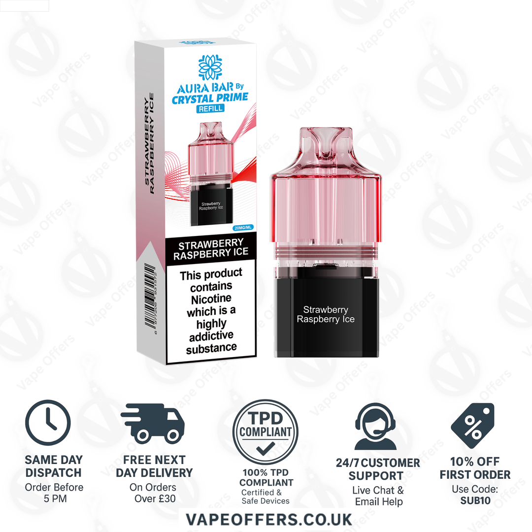 Strawberry Raspberry Ice Crystal Prime Aura Bar 10k Pod