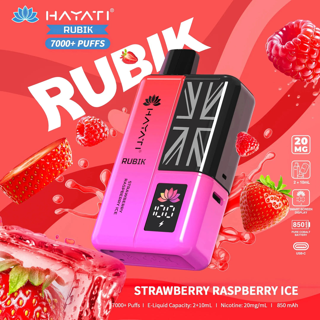 Hayati Rubik 7000 Puffs - Strawberry Raspberry Ice