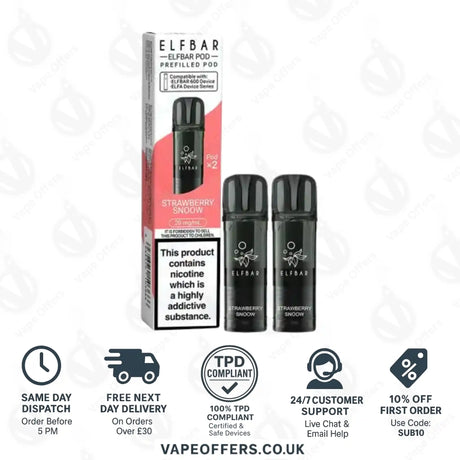 Strawberry Snoow Elf Bar 600 Prefilled Pod