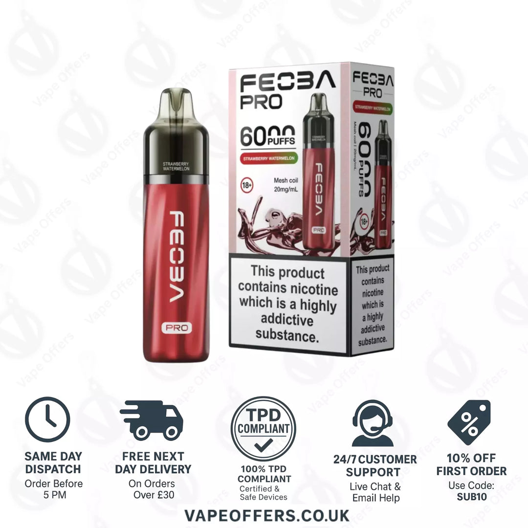 Strawberry Watermelon Feoba Pro 6000 Puffs Prefilled Pod Kit