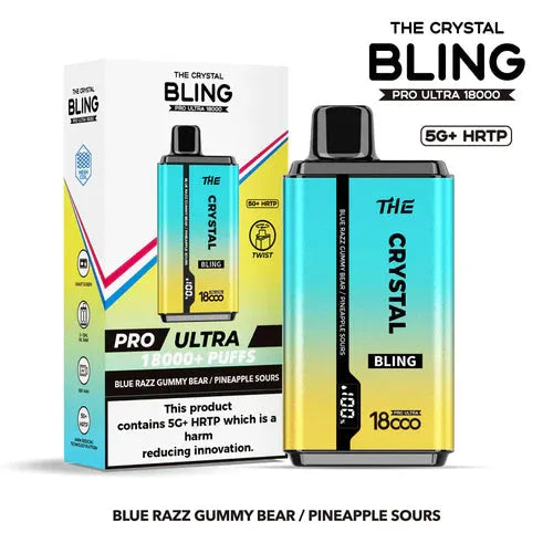 The Crystal Bling 18000 - Blue Razz Gummy Bear & Pineapple Sours 