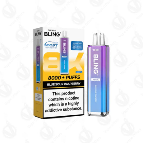 The Crystal Bling Max 8000 Blue Sour Raspberry Preffilled Pod Kit