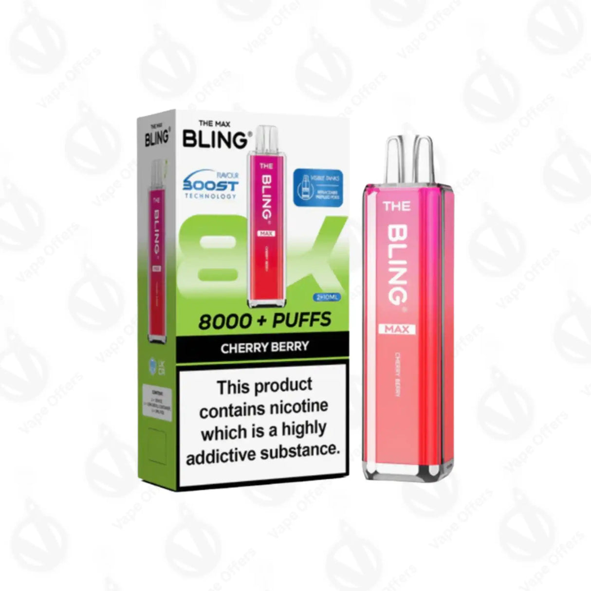 The Crystal Bling Max 8000 Cherry Berry Preffilled Pod Kit