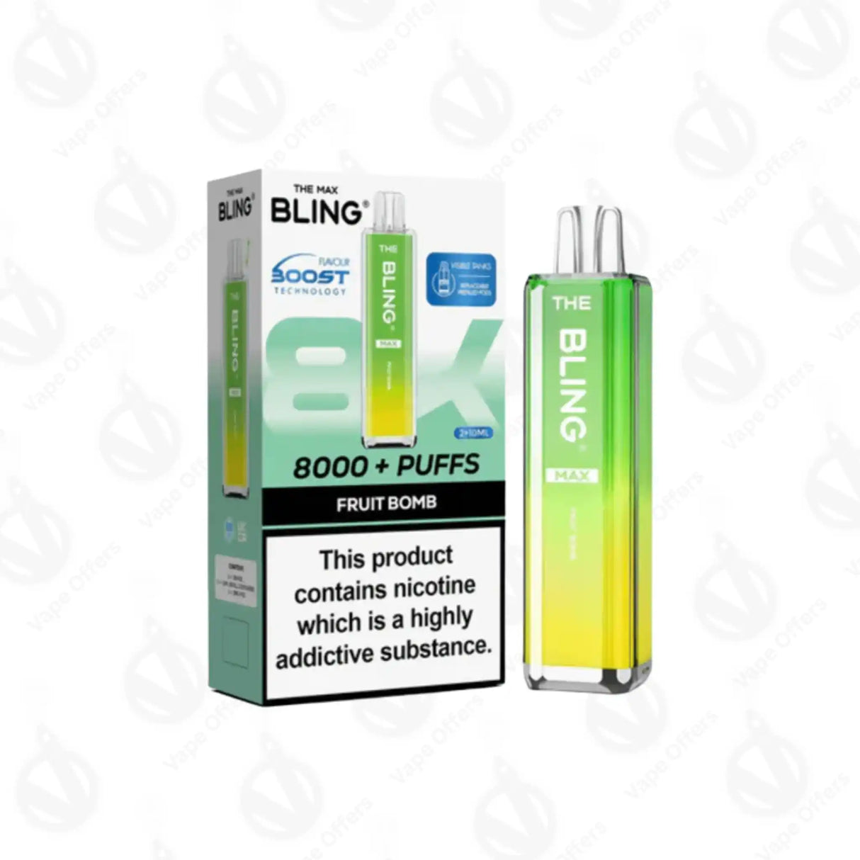 The Crystal Bling Max 8000 Fruit Bomb Preffilled Pod Kit