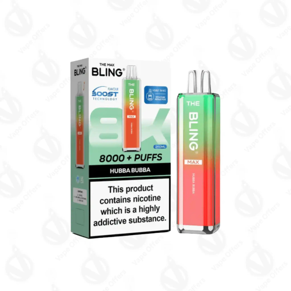 The Crystal Bling Max 8000 Hubba Bubba Preffilled Pod Kit