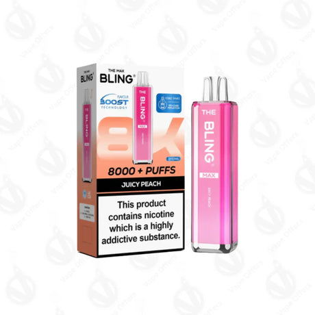 The Crystal Bling Max 8000 Juicy Peach Preffilled Pod Kit