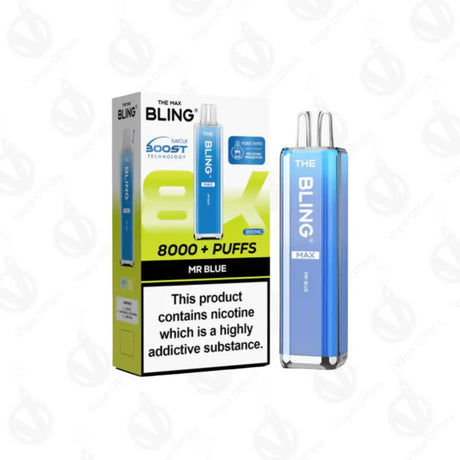 The Crystal Bling Max 8000 Mr Blue Preffilled Pod Kit
