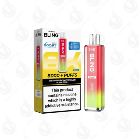 The Crystal Bling Max 8000 Strawberry Watermelon Bgum Preffilled Pod Kit