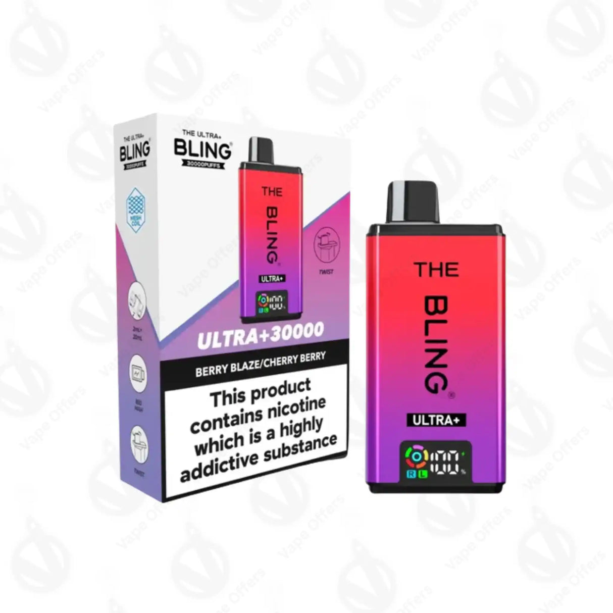 The Crystal Bling Ultra Plus 30k Berry Blaze & Cherry Berry Prefilled Vape Kit 