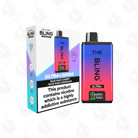 The Crystal Bling Ultra Plus 30k Blue Razz Cherry & Blue Razz Lemonade Prefilled Vape Kit 