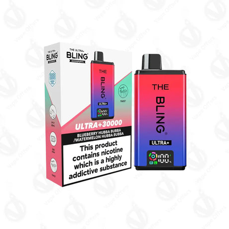 The Crystal Bling Ultra Plus 30k Blueberry Hubba Bubba & Watermelon Hubba Bubba Prefilled Vape Kit 