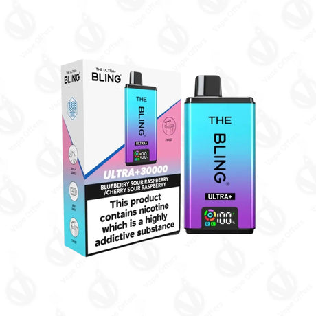 The Crystal Bling Ultra Plus 30k Blueberry Sour Raspberry & Cherry Sour Raspberry Prefilled Vape Kit 