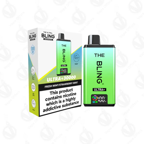 The Crystal Bling Ultra Plus 30k Fresh Mint & Strawberry Mint Prefilled Vape Kit 