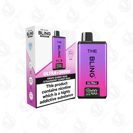 The Crystal Bling Ultra Plus 30k Grape Gummy Bear & Strawberry Gummy Bear Prefilled Vape Kit 