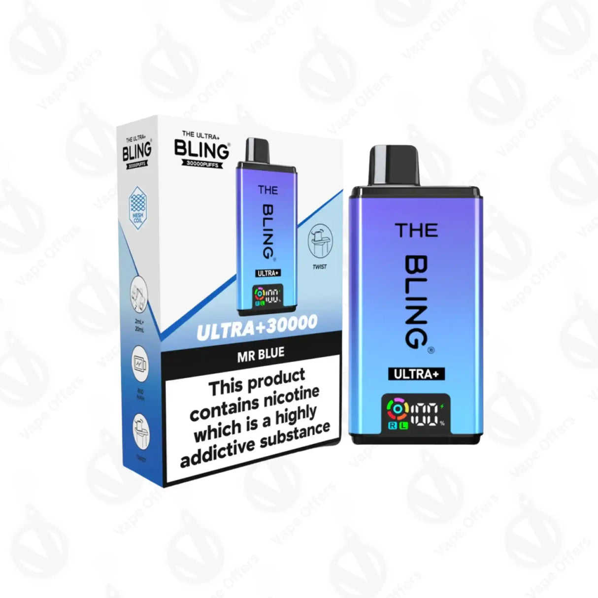 The Crystal Bling Ultra Plus 30k Mr Blue Prefilled Vape Kit 