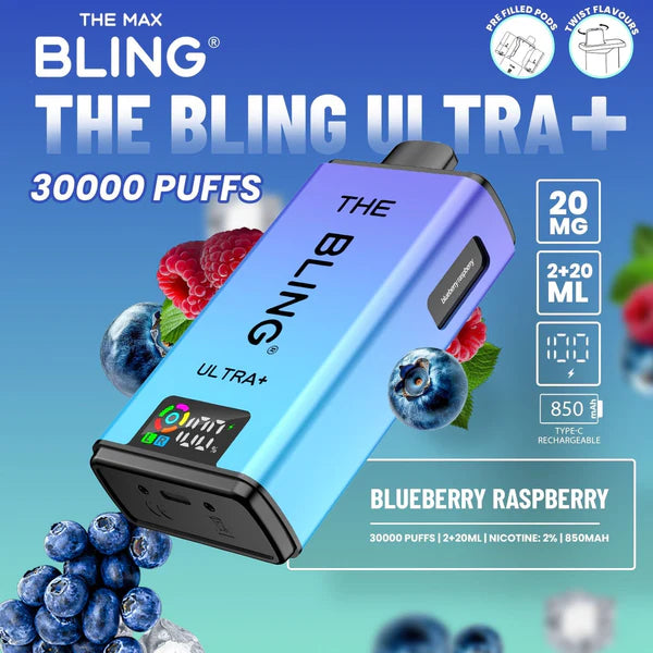 The Crystal Bling Ultra Plus 30k Prefilled Vape Kit - ⁠Blueberry Raspberry 