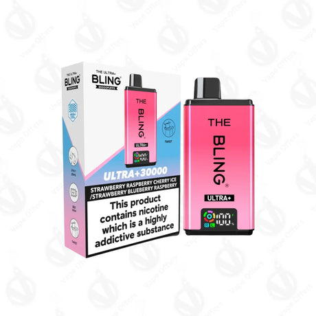 The Crystal Bling Ultra Plus 30k Strawberry Raspberry Cherry Ice & Strawberry Blueberry Raspberry Prefilled Vape Kit 
