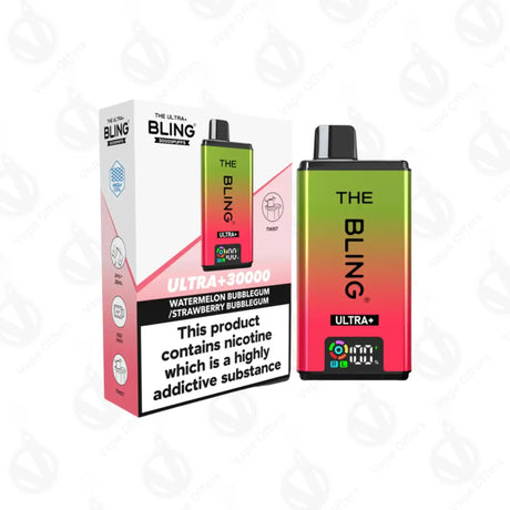 The Crystal Bling Ultra Plus 30k Watermelon Bubblegum & Strawberry Bubblegum Prefilled Vape Kit 
