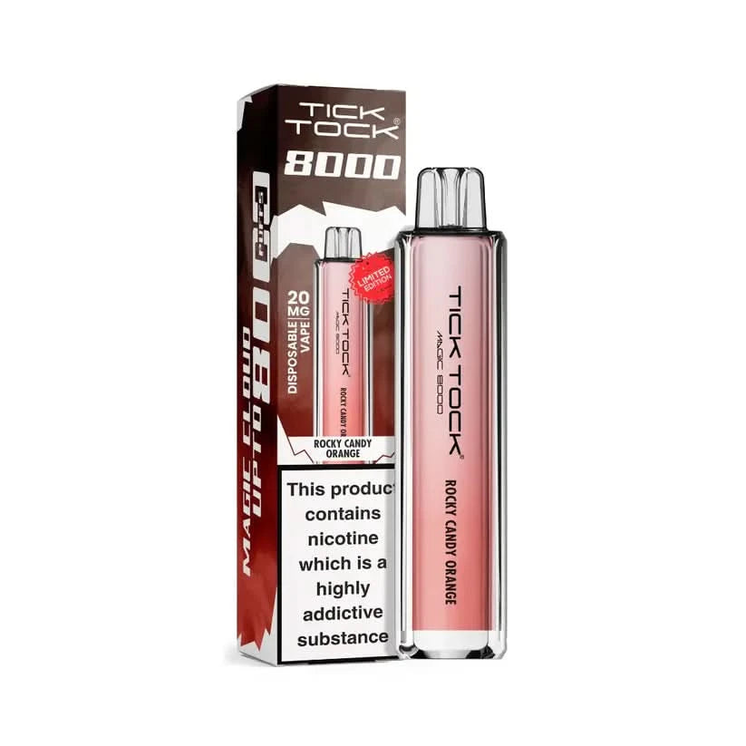 Tick Tock Magic 8000 Puffs Vape -  Rocky Candy Orange 