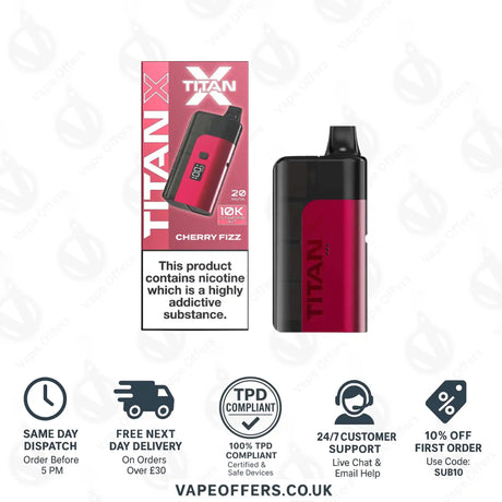 Titan X 10K Puffs Prefilled Pod Kit Cherry Fizz