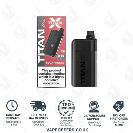 Titan X 10K Puffs Prefilled Pod Kit Cola Freeze