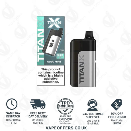 Titan X 10K Puffs Prefilled Pod Kit Cool Mint