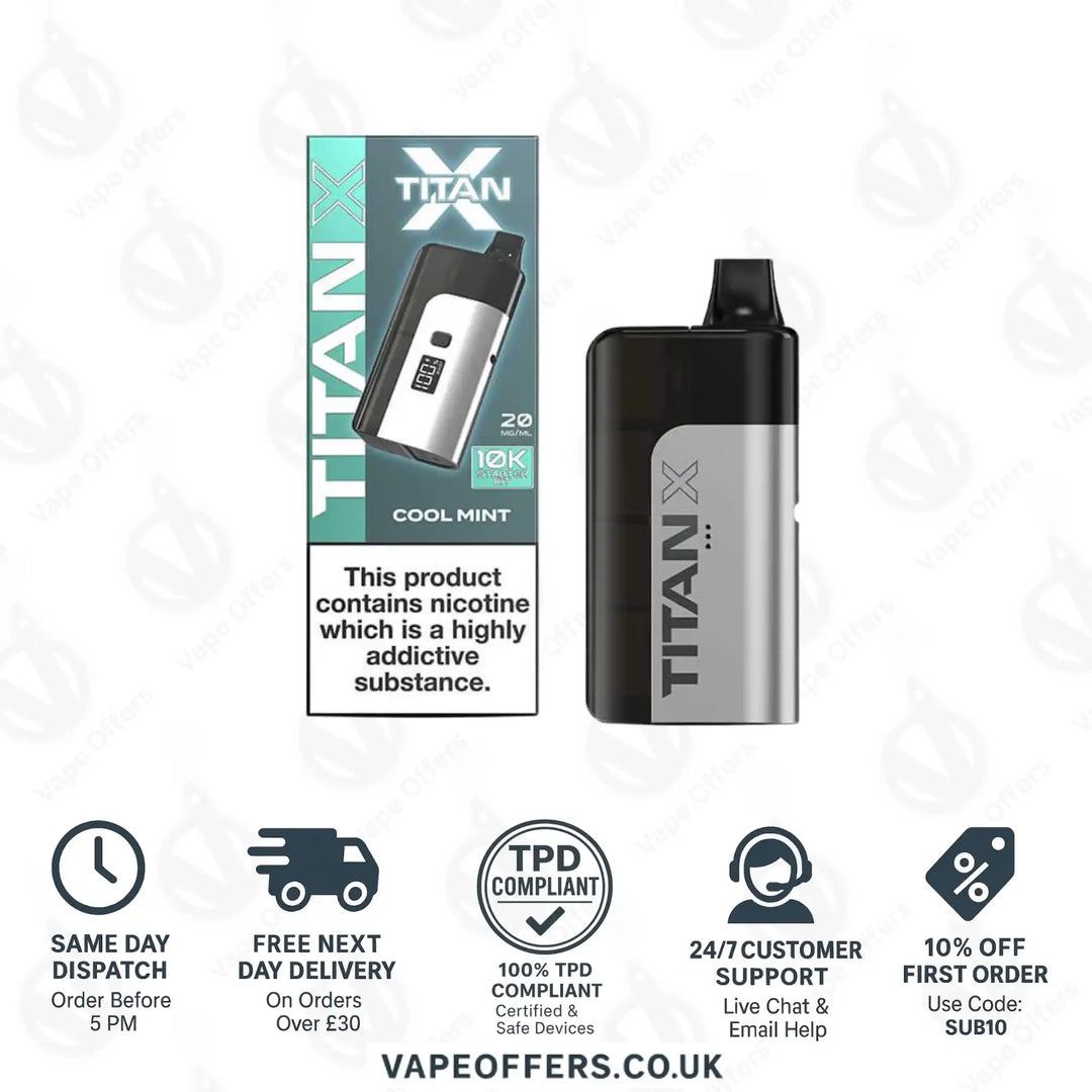 Titan X 10K Puffs Prefilled Pod Kit Cool Mint