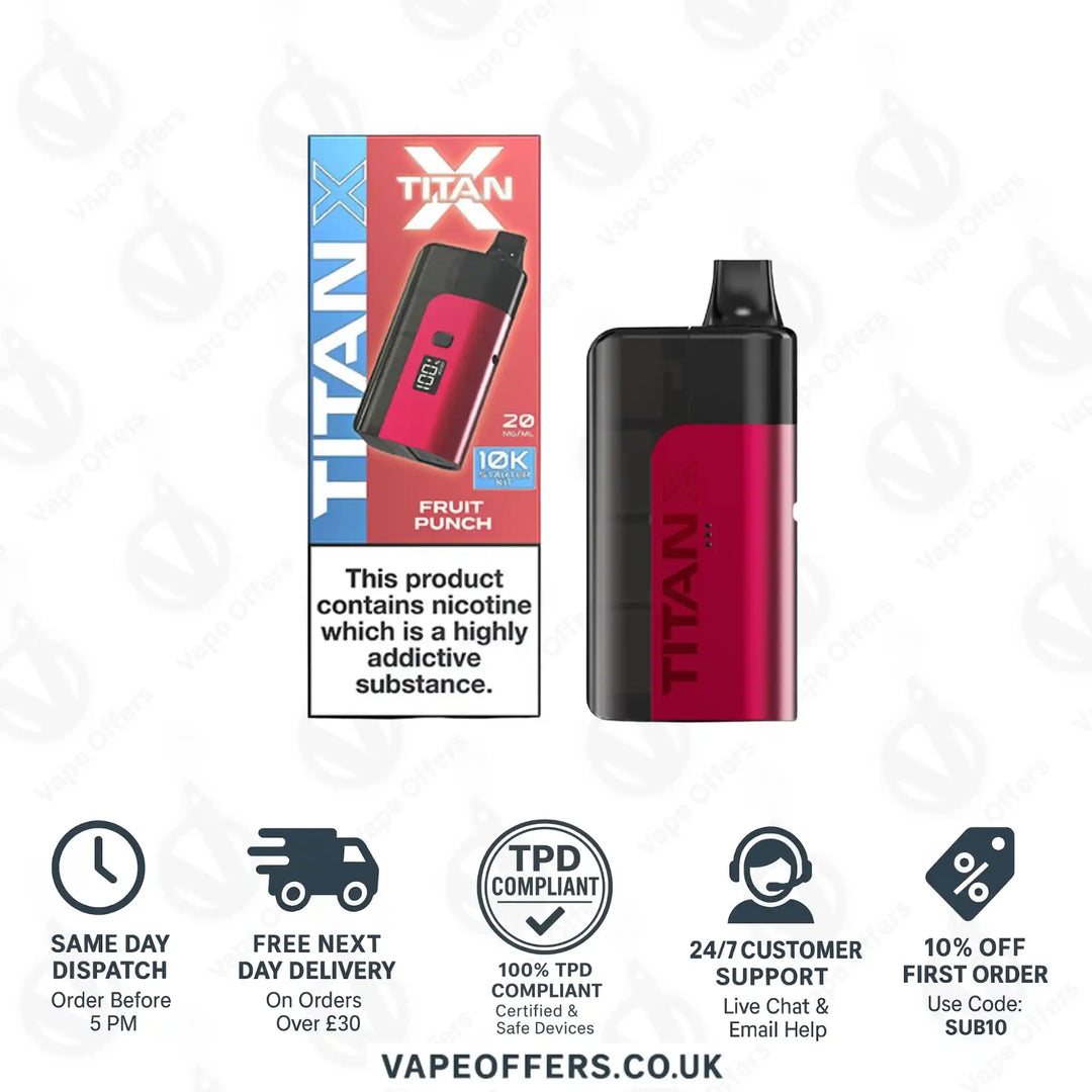 Titan X 10K Puffs Prefilled Pod Kit Fruit Punch