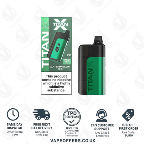 Titan X 10K Puffs Prefilled Pod Kit Watermelon Ice