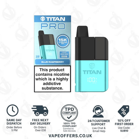 Titan Pro 15K Blue Raspberry Prefilled Pod Kit