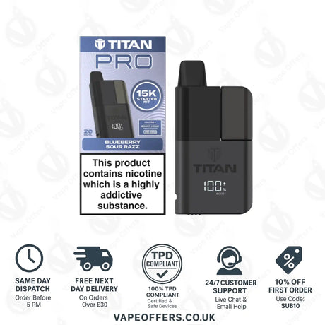 Titan Pro 15K Blueberry Sour Razz Prefilled Pod Kit