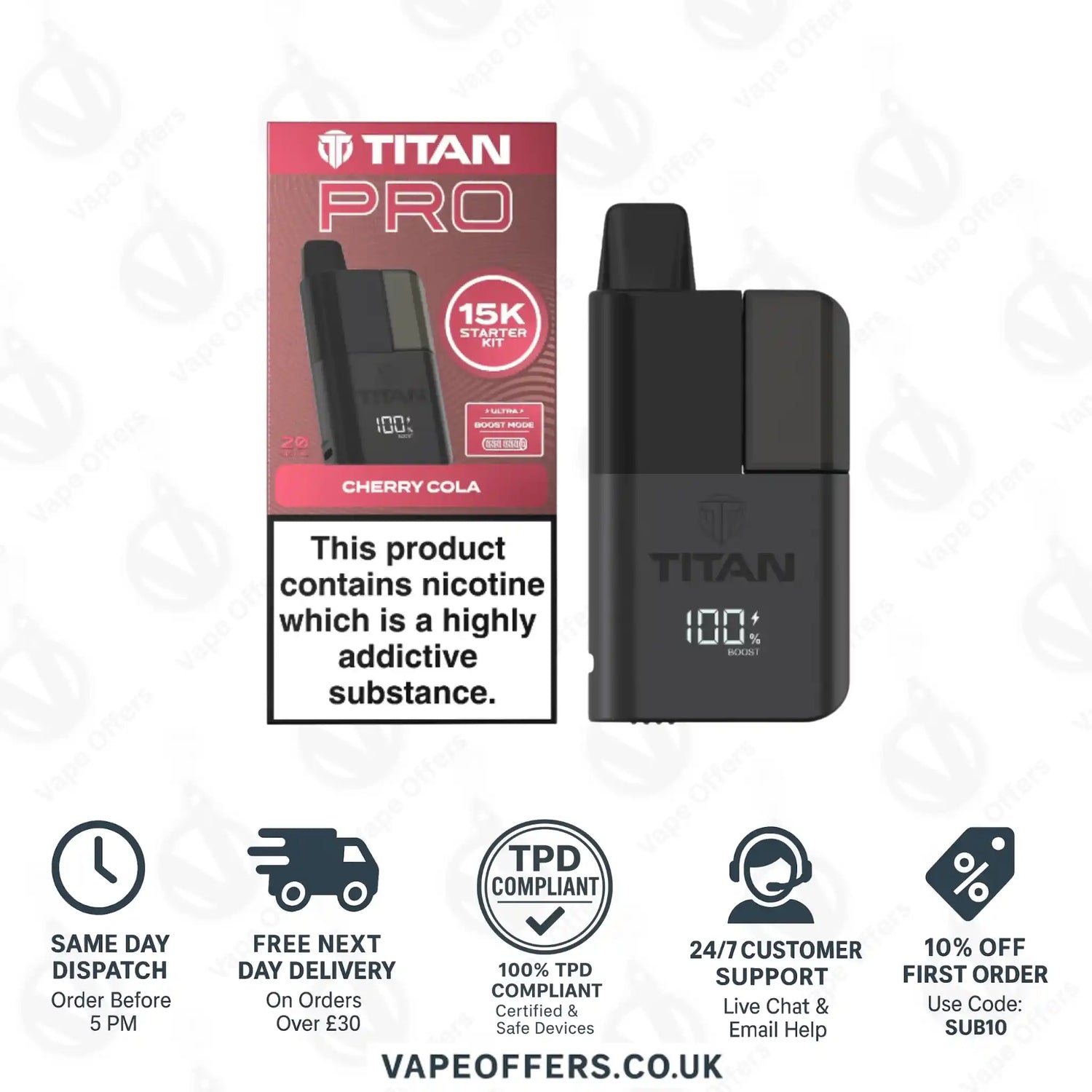Titan Pro 15K Cherry Cola Prefilled Pod Kit 