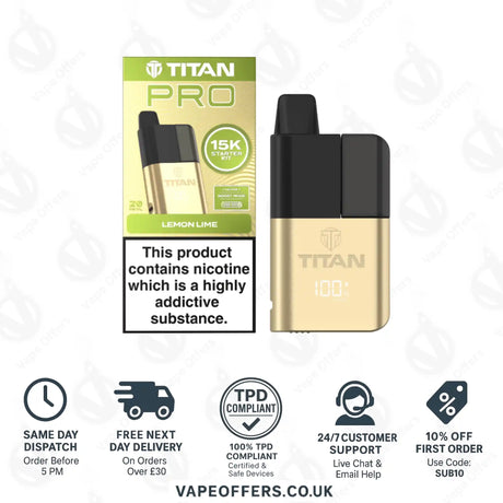 Titan Pro 15K Lemon Lime Prefilled Pod Kit