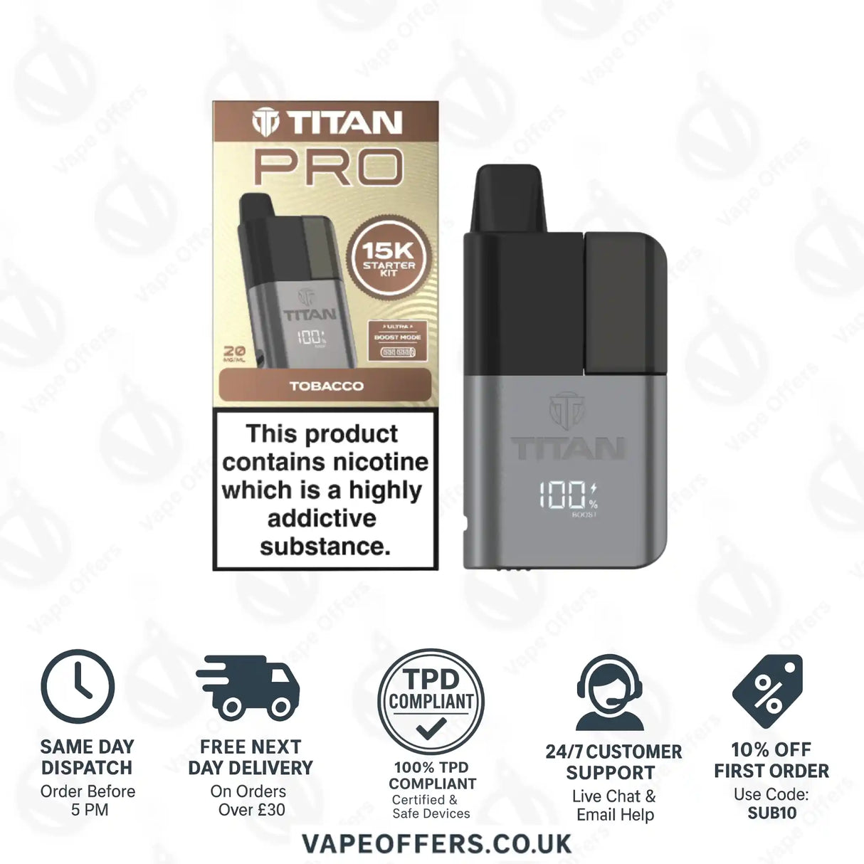 Titan Pro 15K Tobacco Prefilled Pod Kit