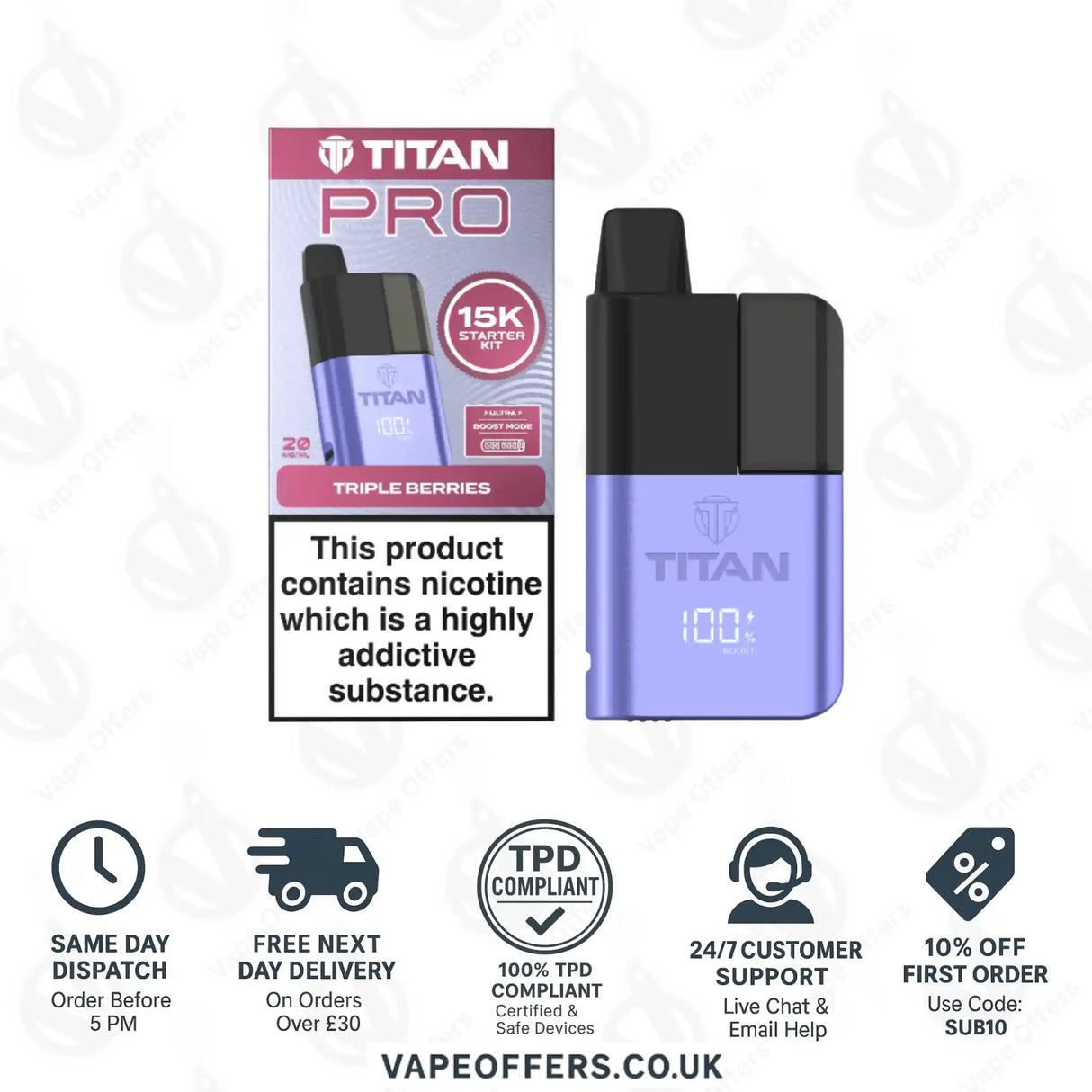 Titan Pro 15K Triple Berries Prefilled Pod Kit