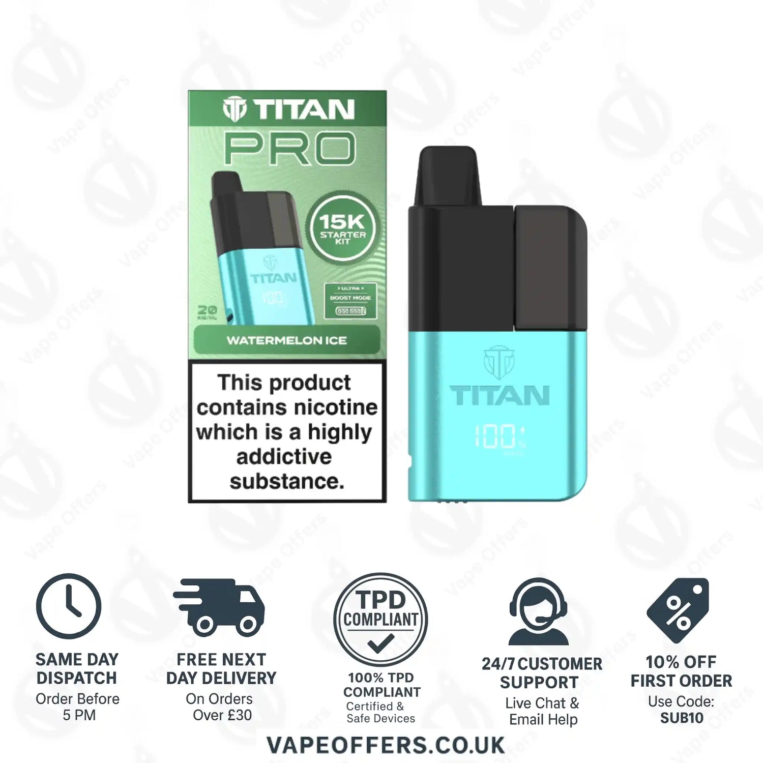 Titan Pro 15K Watermelon Ice Prefilled Pod Kit 