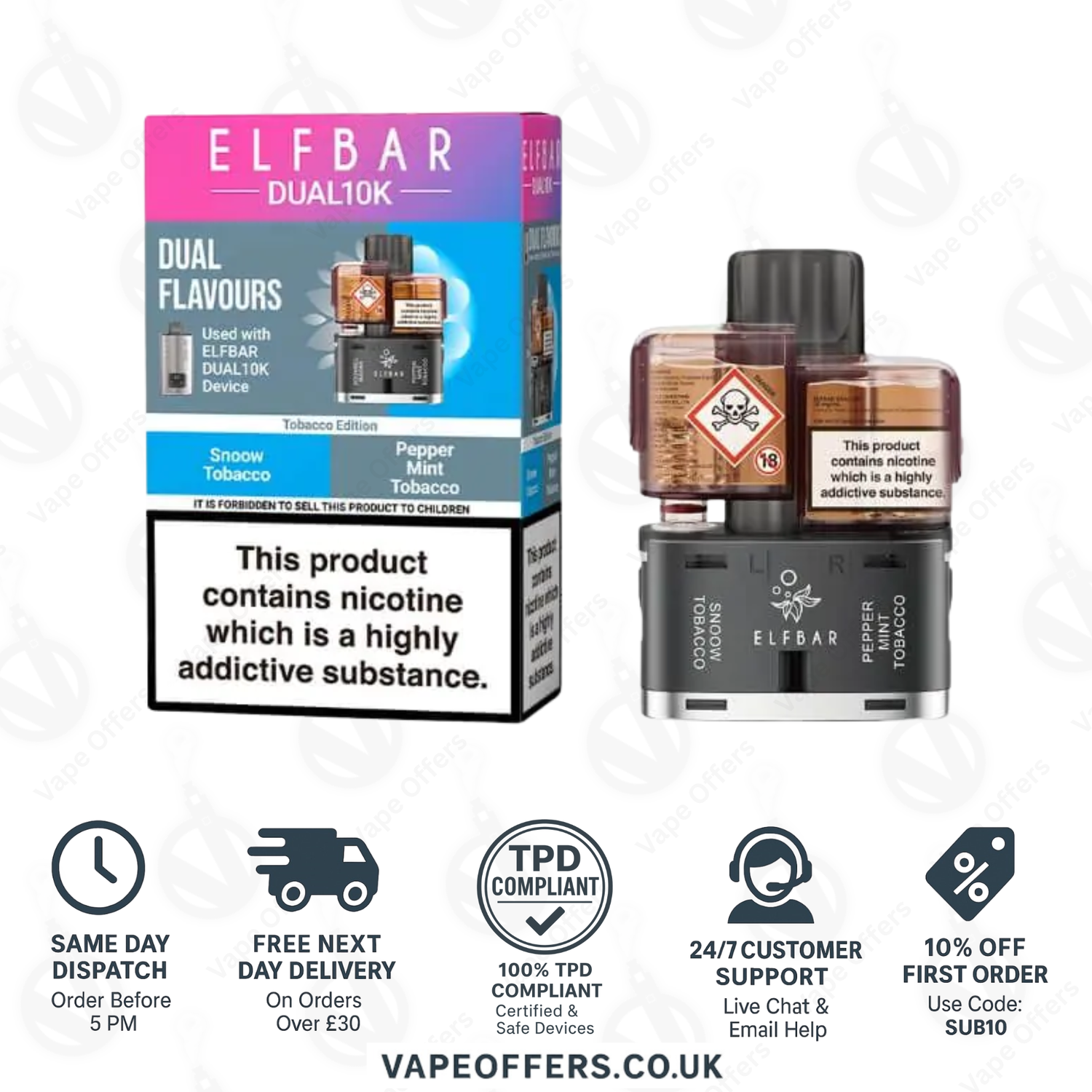 Elf Bar Dual 10K Prefilled Pod Tobacco Edition 