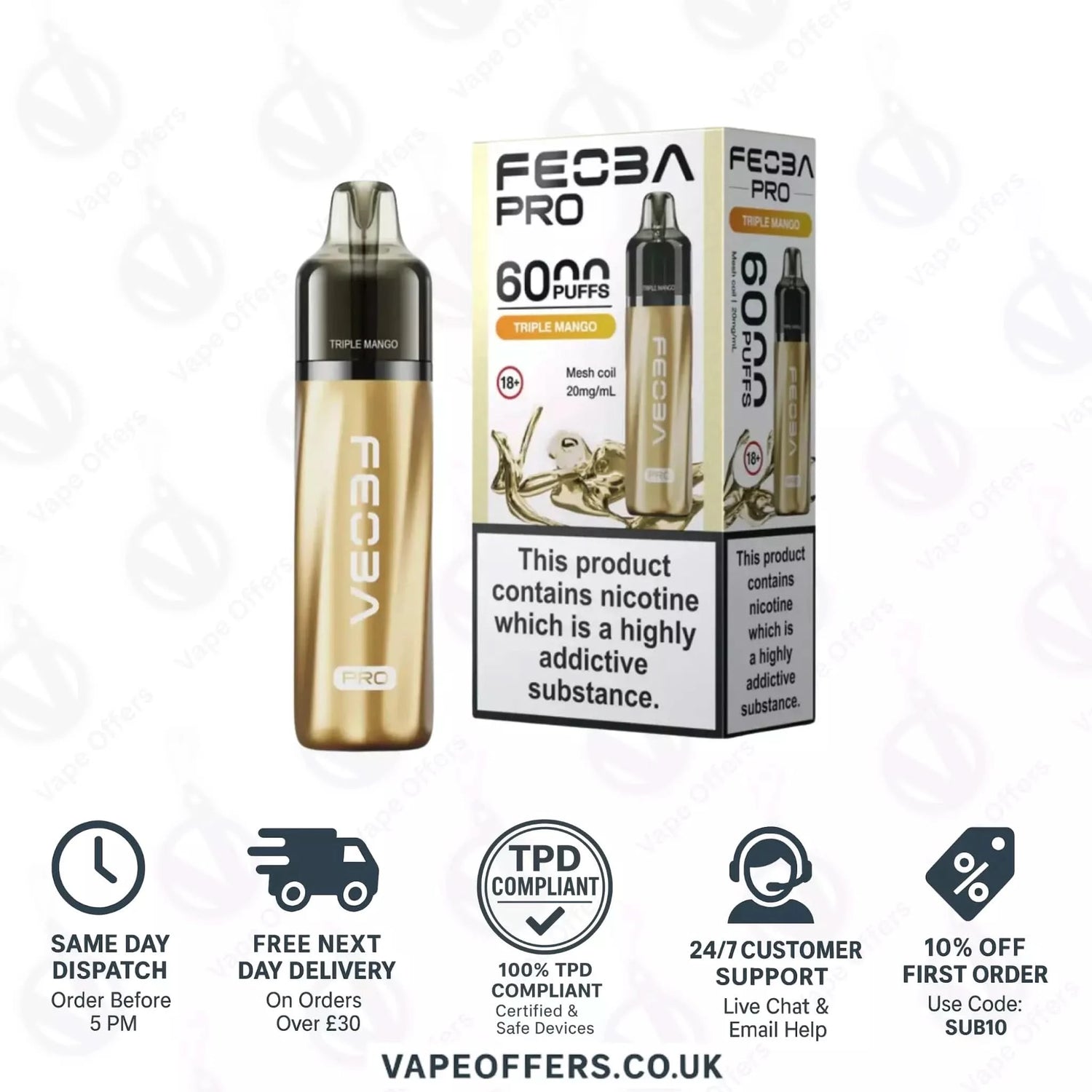 Triple Mango Feoba Pro 6000 Puffs Prefilled Pod Kit 