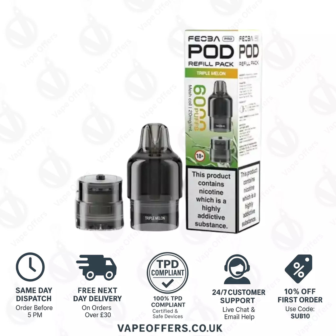 Triple Melon Feoba Pro 6000 Puffs Prefilled Pods
