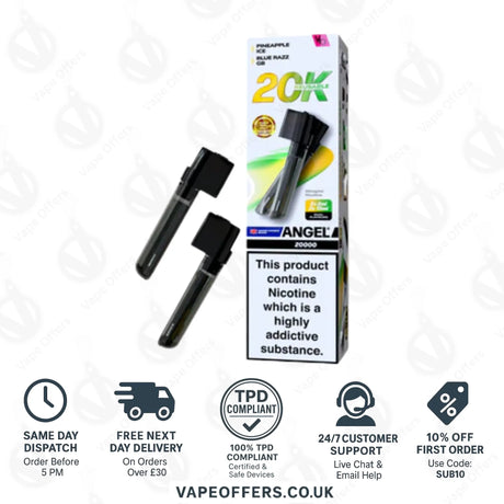 Tropic Edition Vapes Bars Angel 20k Prefilled Dual Pod