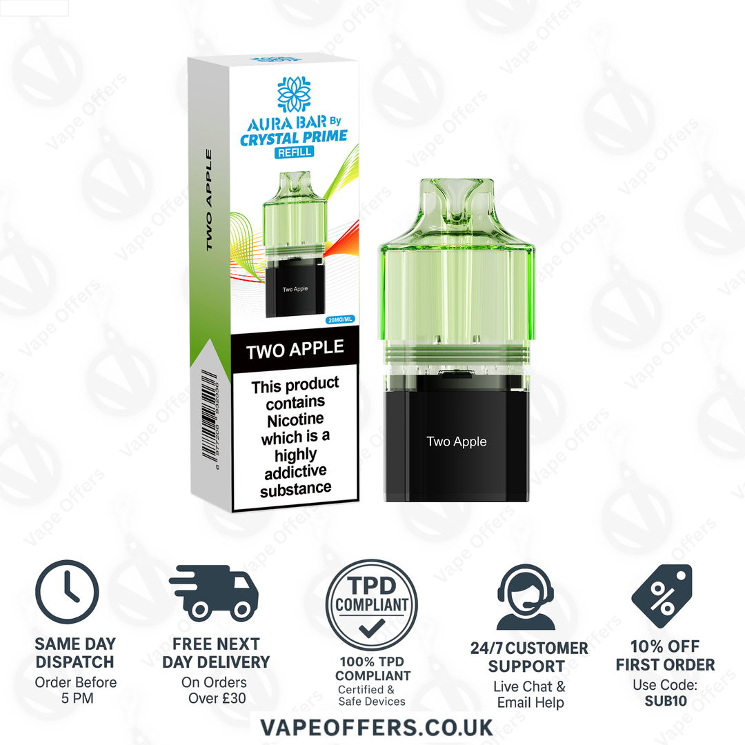 Two Apple Crystal Prime Aura Bar 10k Pod