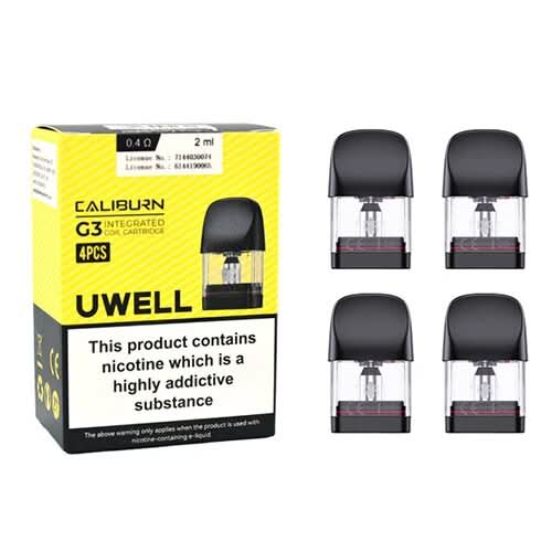 Uwell Caliburn G3 Replacement Pods 4 Pack - 0.4 ohm 