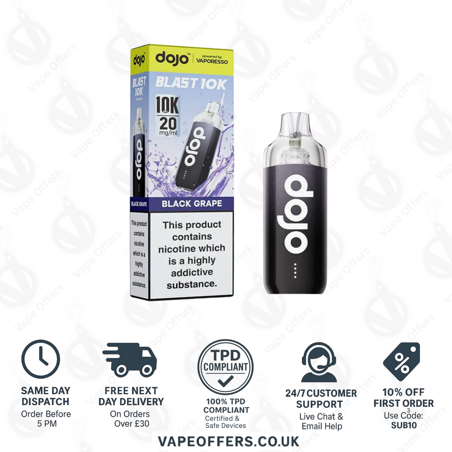 Vaporesso DOJO Blast 10K Prefilled Pod Vape Kit Black Grape 
