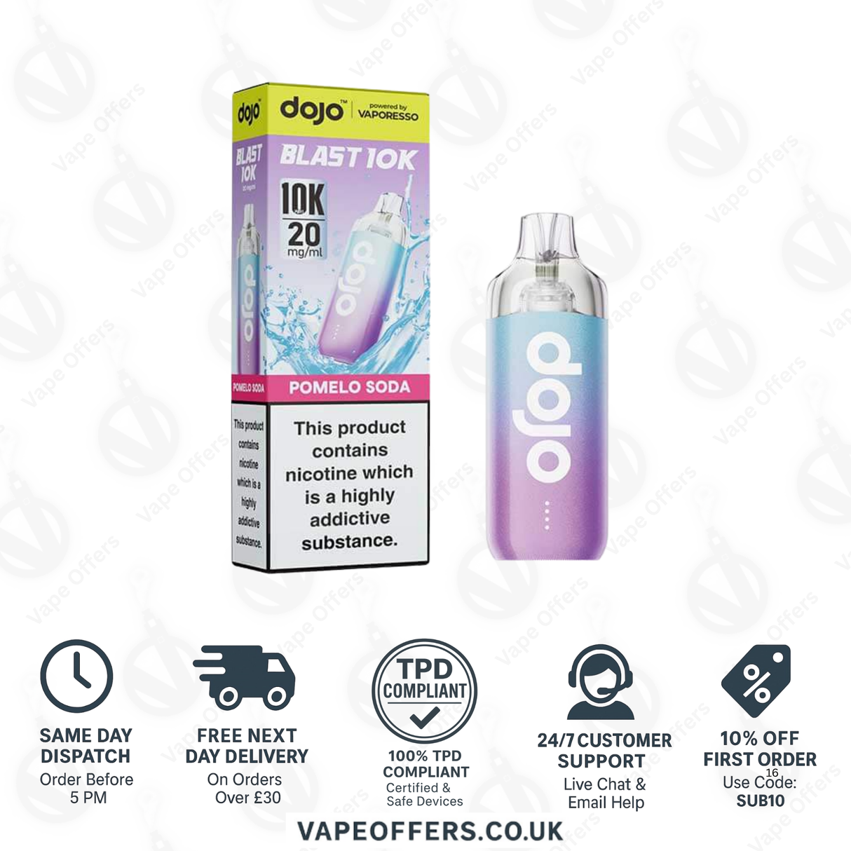 Vaporesso DOJO Blast 10K Prefilled Pod Vape Kit Pomelo Soda