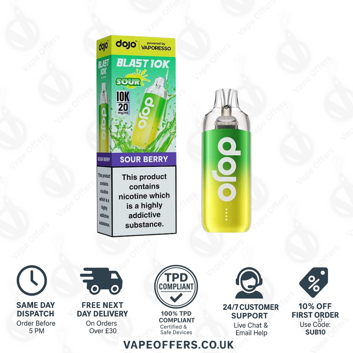 Vaporesso DOJO Blast 10K Prefilled Pod Vape Kit Sour Berry